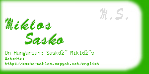 miklos sasko business card